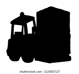 Elevador de horquilla para el transporte. Dibujo de vectores