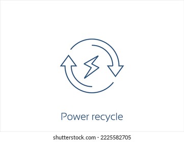 Power Recycle Vector Icon Design- Editable Stroke