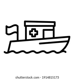 Power rescue boat icon. Outline power rescue boat vector icon for web design isolated on white background