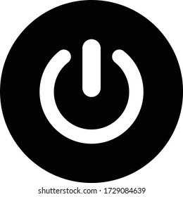 Power / Restart Button Vector Icon Black