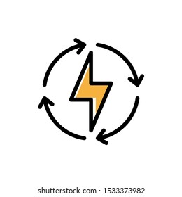 Power restore cycle icon design vector