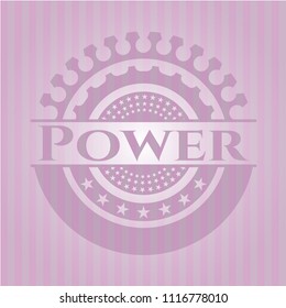 Power retro pink emblem