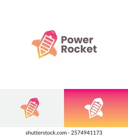 power rocket battery logo vector