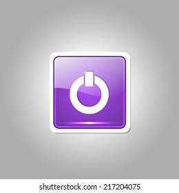 Power Rounded Corner Vector Purple Web Icon Button