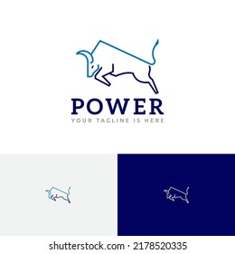 Power Run Jump Bull Taurus Butting Line Logo