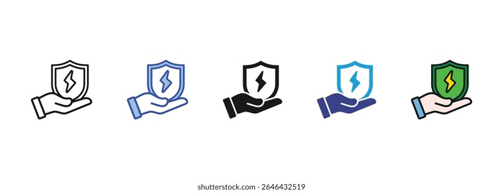 power safety icon sets collection multi style

