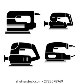 Power Sander and Woodworking Electric Tools Silhouette Set