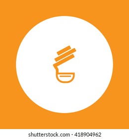 Power save lamp icon in round