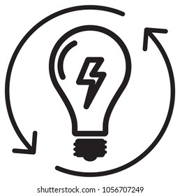 Power Saving Light Bulb Icon as EPS 10 File