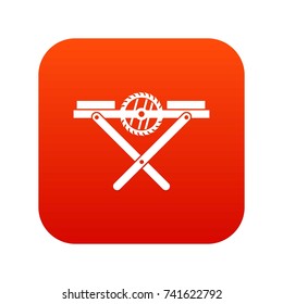Power saw bench icon digital red for any design isolated on white vector illustration