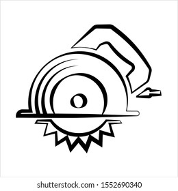 Power Saw Icon, Circular Saw Icon Vector Art Illustration