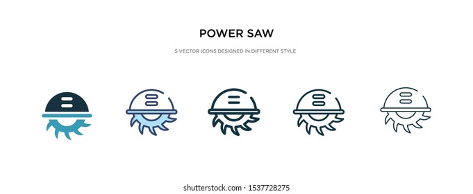 power saw icon in different style vector illustration. two colored and black power saw vector icons designed in filled, outline, line and stroke style can be used for web, mobile, ui