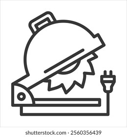 Power Saw Outline Icon Vector Illustration