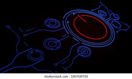 power of science and technology computer conceptual vector background
