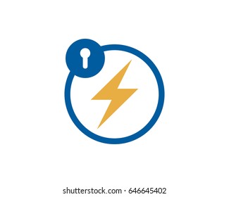 Power Security Lock Icon Logo Design Element