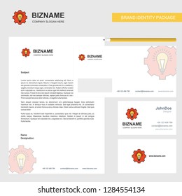 Power setting Business Letterhead, Envelope and visiting Card Design vector template