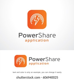 Power Share Logo Template Vector Design, Emblem, Design Concept, Creative Symbol, Icon