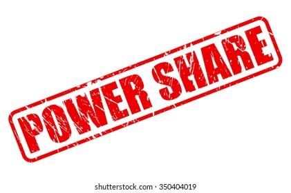 POWER SHARE red stamp text on white