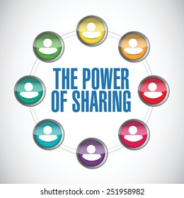 the power of sharing people diagram illustration design over a white background