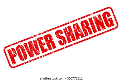 POWER SHARING red stamp text on white