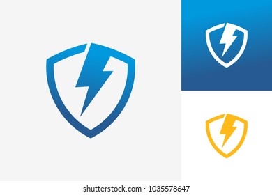 Power Shield Logo Template Design Vector, Emblem, Design Concept, Creative Symbol, Icon