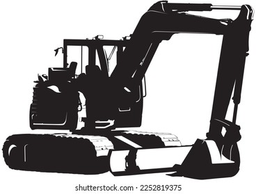 Power shovel silhouette Image of construction machinery