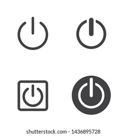 Power or shutdown icon with black color suitable for interface or web design 