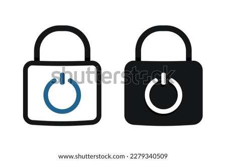 Power shutdown lock icon. Illustration vector