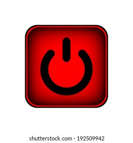 Power sign button on white background.
