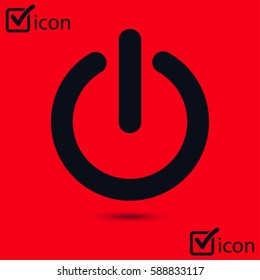 Power sign icon. Power button. Close application. Flat design style.  