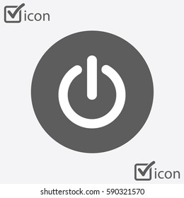 Power sign icon. 
Power button. Close application. Flat design style.  