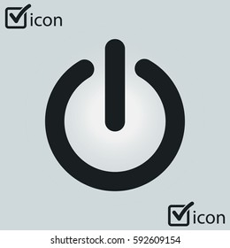 Power sign icon. Power button. Close application. Flat design style.  