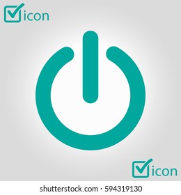 Power sign icon. Power button. Close application. Flat design style.  