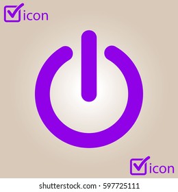 Power sign icon. 
Power button. Close application. Flat design style.  