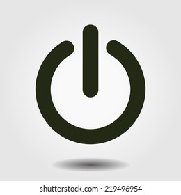 Power sign icon. Flat design style.  