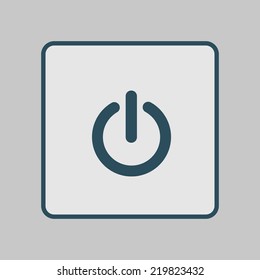 Power sign icon. Flat design style.  