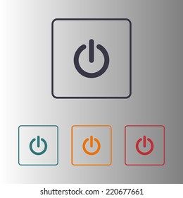 Power sign icon. Flat design style.  