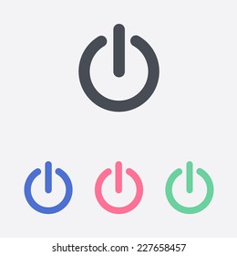 Power sign icon. Flat design style.  