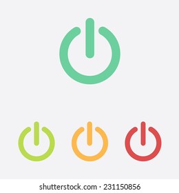 Power sign icon. Flat design style.  