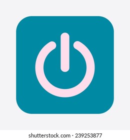 Power sign icon. Flat design style.  