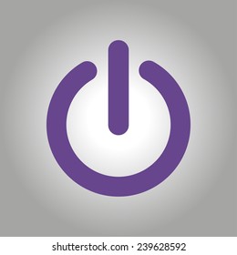 Power sign icon. Flat design style.  