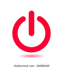 Power sign icon. Flat design style.  