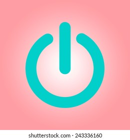 Power sign icon. Flat design style.  