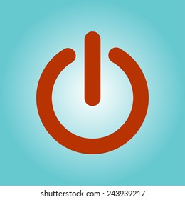 Power sign icon. Flat design style.  