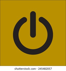 Power sign icon. Flat design style.  