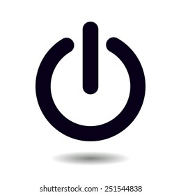 Power sign icon. Flat design style.  