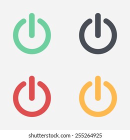 Power sign icon. Flat design style.  