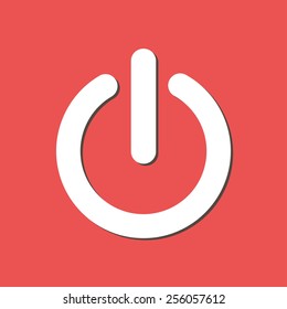 Power sign icon. Flat design style.  