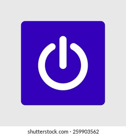 Power sign icon. Flat design style.  