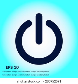 Power sign icon. Flat design style.  